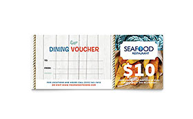 Seafood Restaurant - Gift Certificate Template