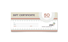 Pilates & Yoga - Gift Certificate Template