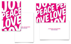 Peace Love Joy - Greeting Card Template