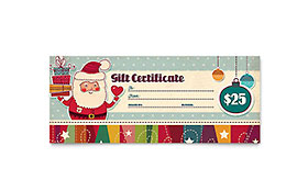 Retro Santa - Gift Certificate Sample Template